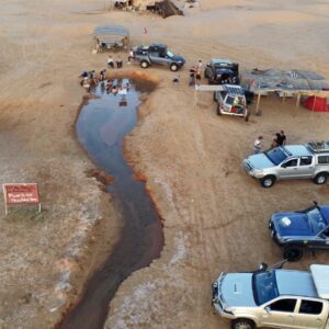 Thermal lake Hwidhat Erreched in Tunisia Sahara