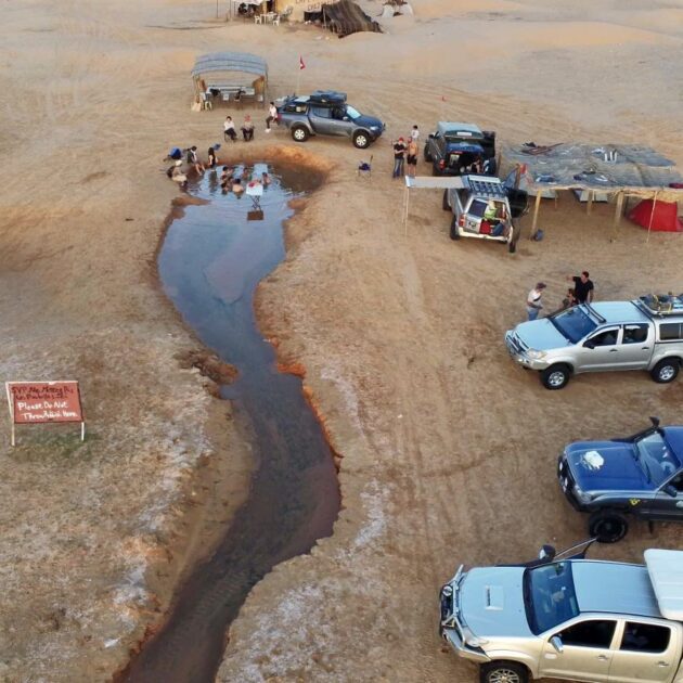 Thermal lake Hwidhat Erreched in Tunisia Sahara